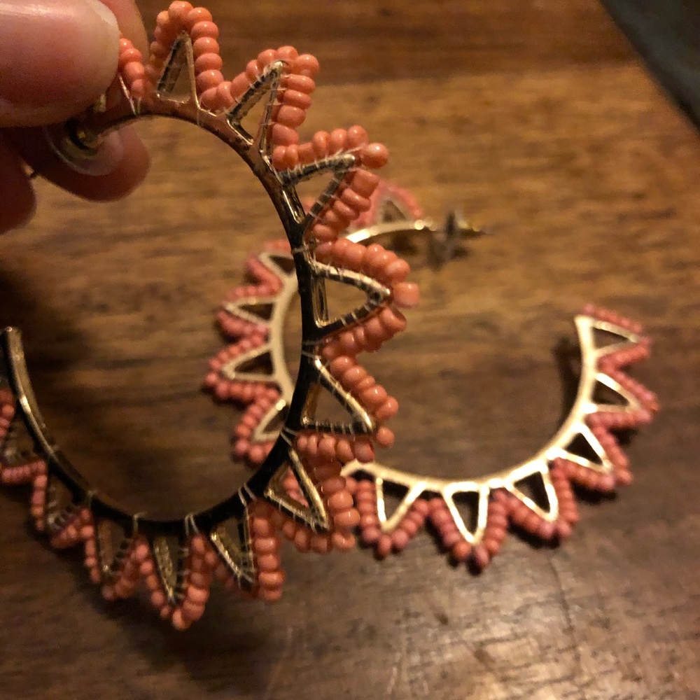 Coral, beaded earrings from Anthropologie